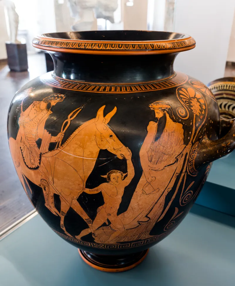 Group Of Polygnotos Arv 1051 7Bis Return Of Hehpaistos - Satyr And Two Maenads 
