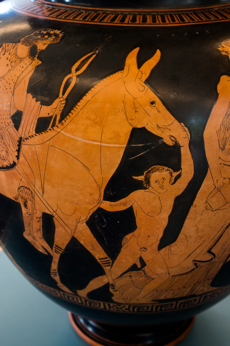 Group Of Polygnotos Arv 1051 7Bis Return Of Hehpaistos - Satyr And Two Maenads 