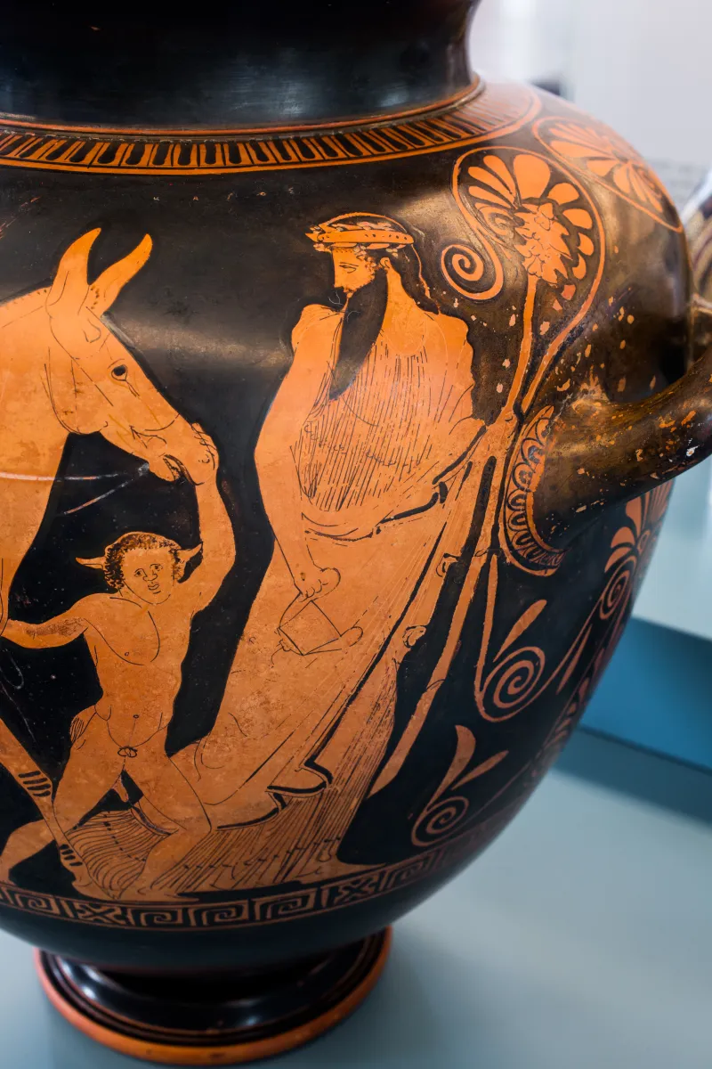 Group Of Polygnotos Arv 1051 7Bis Return Of Hehpaistos - Satyr And Two Maenads 