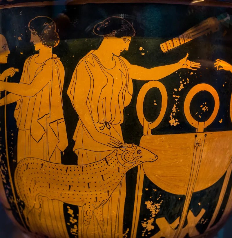 Group Of Polygnotos Arv 1054 55Extra Pelias And His Daughters - Three Youths 