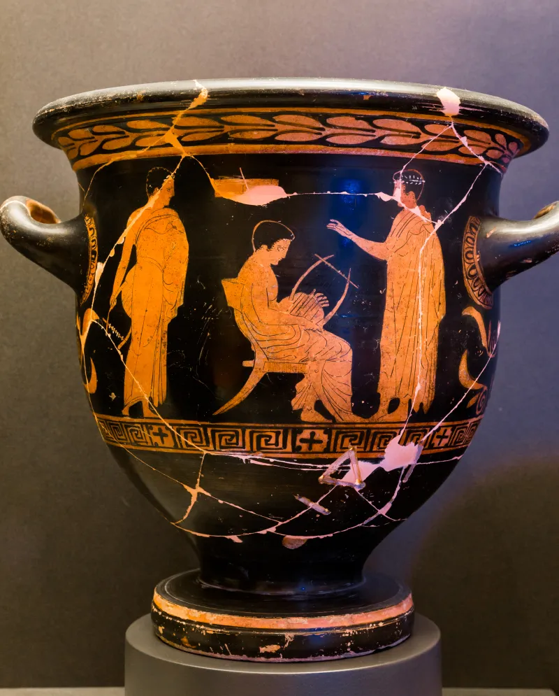Group Of Polygnotos Arv 1054 60 Three Youths With Lyrai - Three Draped Youths 