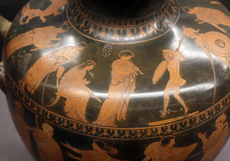 Gruppo Di Polignoto, Kalpis Ateniese Con Pyrrhiche Femminile (Danza Armata), Teti E Peleo, 430 