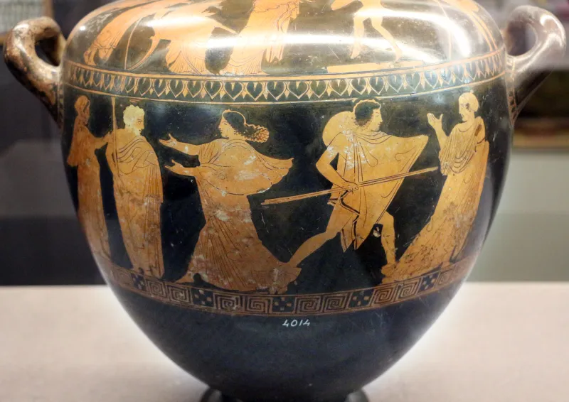 Gruppo Di Polignoto, Kalpis Ateniese Con Pyrrhiche Femminile (Danza Armata), Teti E Peleo, 430 