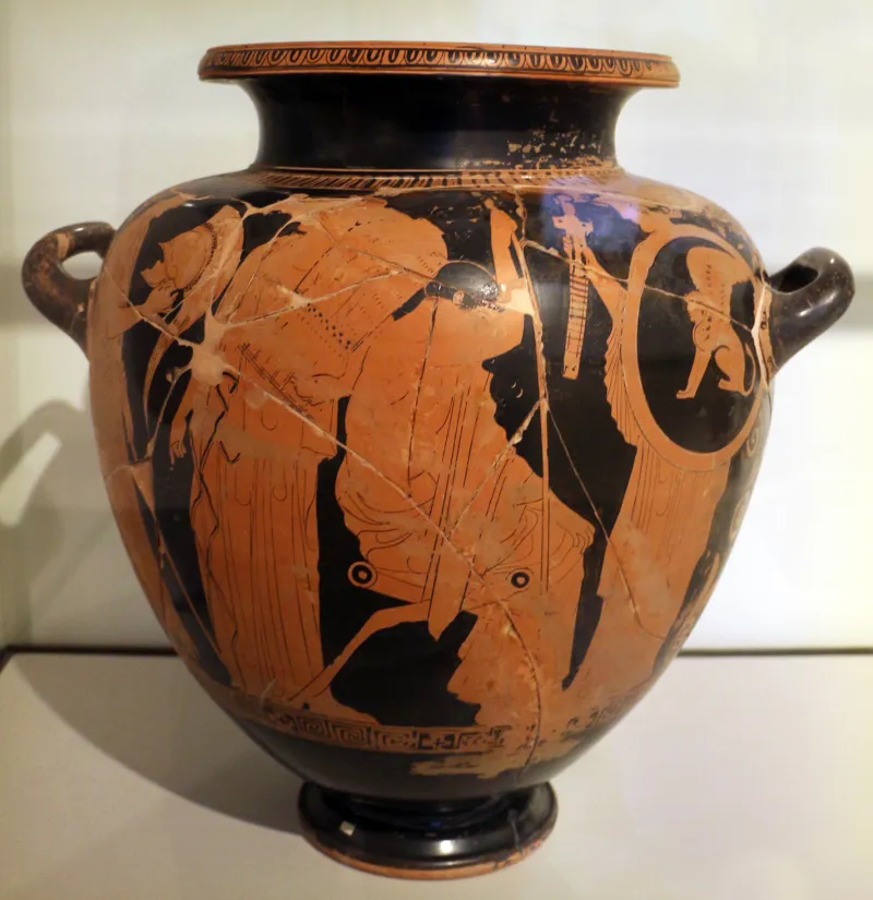 Gruppo Di Polignoto, Stamnos Attico Con Achille Che Riceve Le Armi E Partenza Di Un Giovane, 450-440 Ac Ca, Da Tomba A Sperandio 