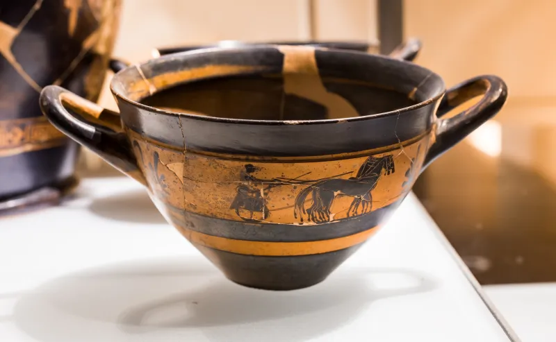 Skyphos Of Hermogenian Type - Abv Extra - Chariot - Cortona Maec 9676 - 