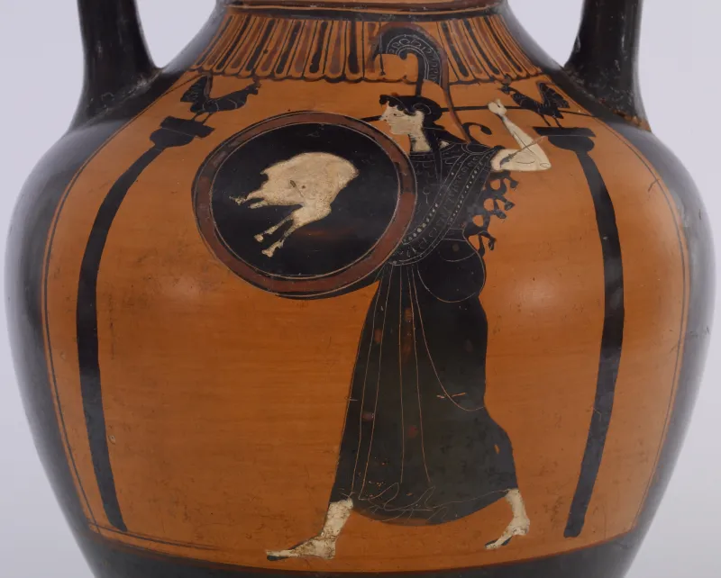 Vatican G 23 Group - Black-Figure Pseudo-Panathenaic Amphora With Discus Thrower - Walters 482109 - Side A 