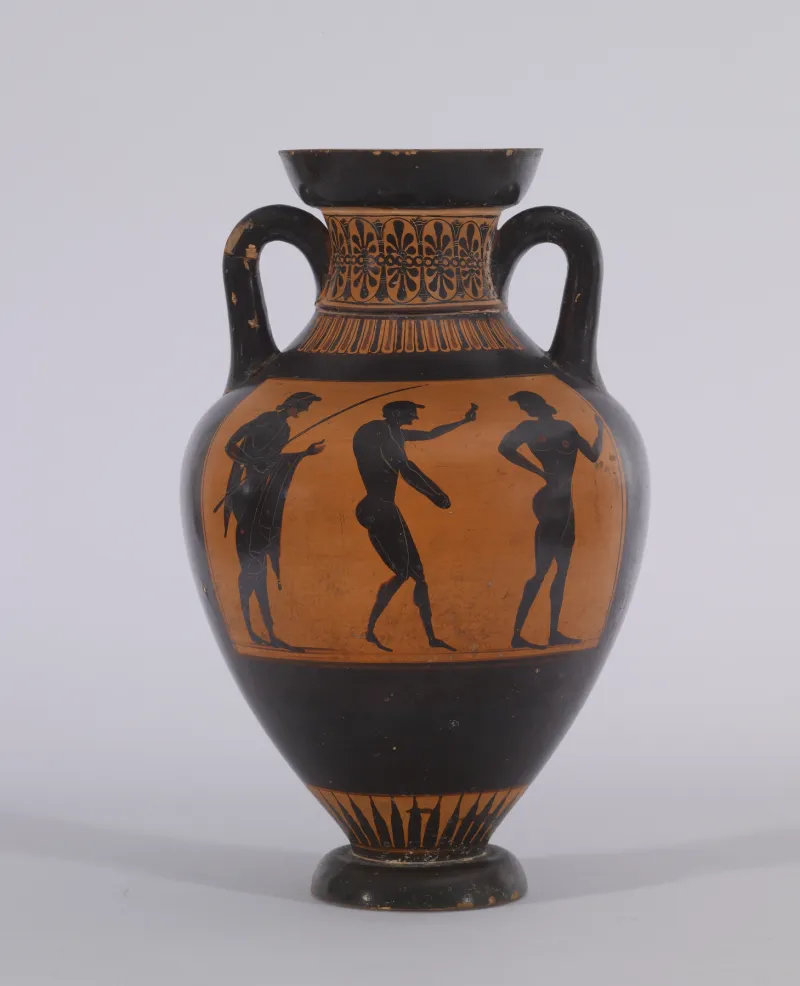 Vatican G 23 Group - Black-Figure Pseudo-Panathenaic Amphora With Discus Thrower - Walters 482109 - Side 