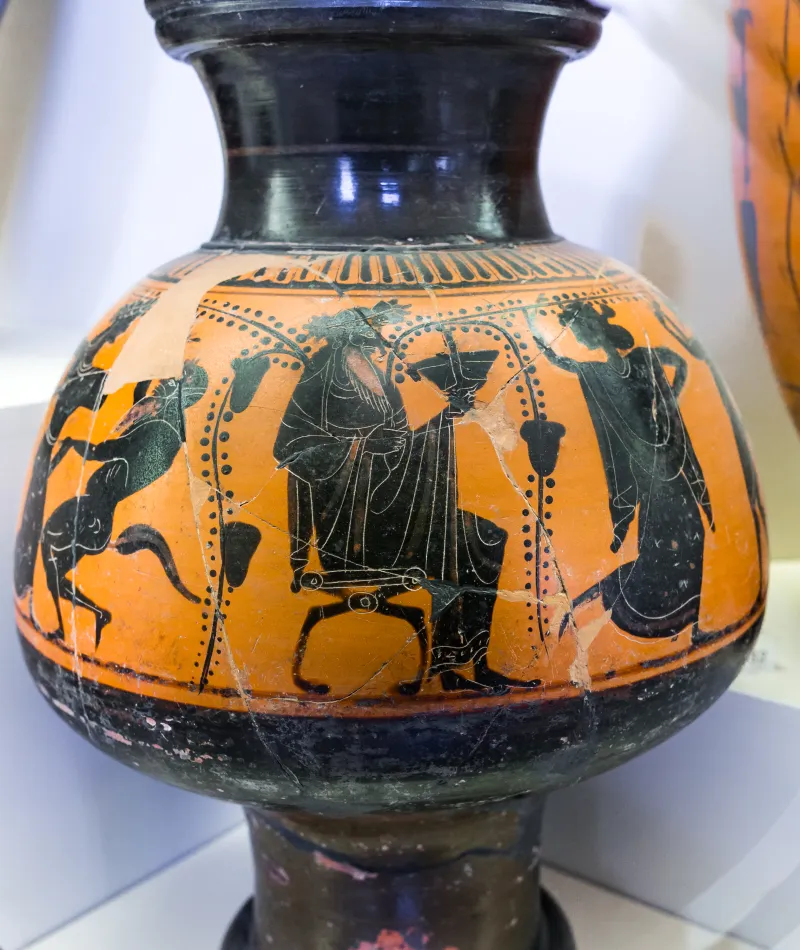 Painter Of Würzburg 199 - Abv 289 28 - Dionysos With Satyrs And Maenads - Roma Mnevg 50674 - 