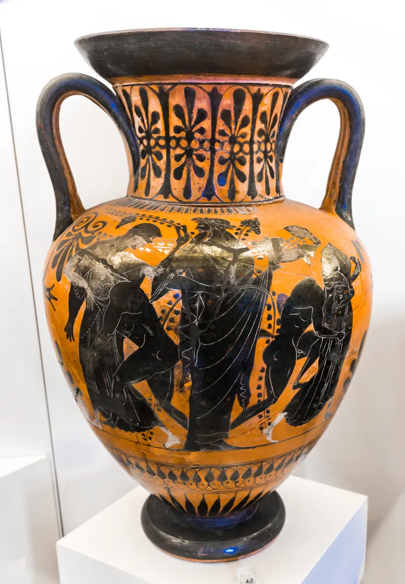 Comparable To The Acheloos Painter - Abv 387 - Komos - Dionysos Between Satyrs And Maenads - Roma Mnevg 50619 - 