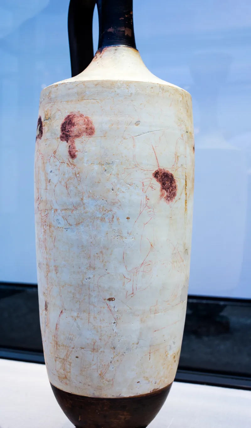 Group R Arv 1383 8 Woman And Man Approaching Tomb Stele At Which A Young Warrior Sits 