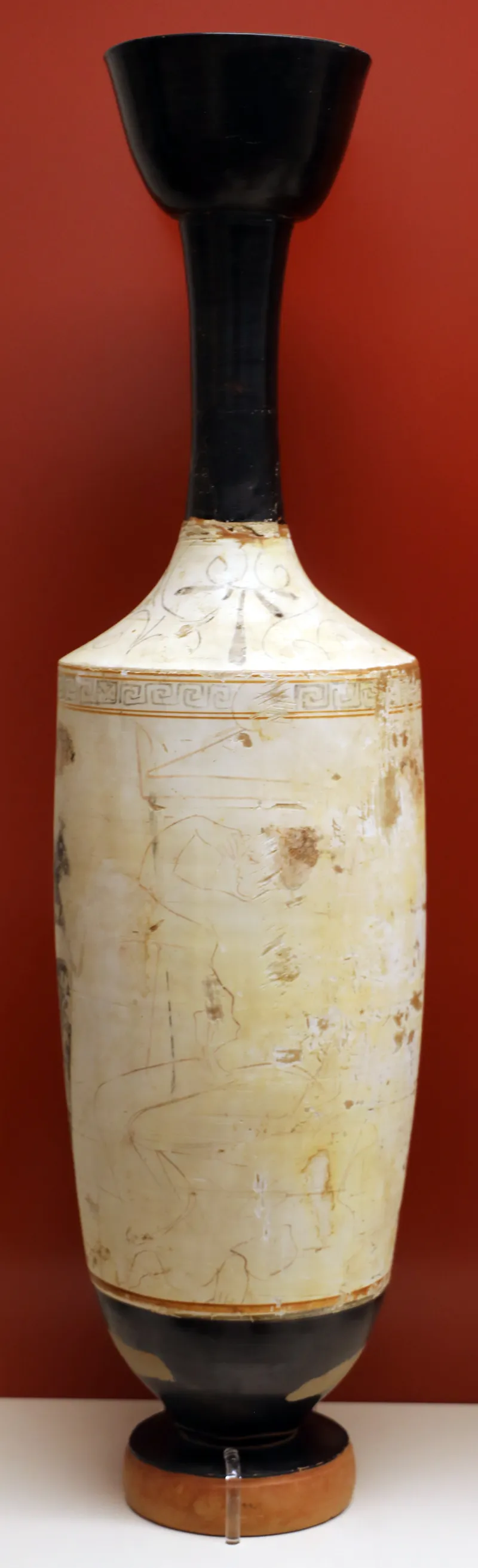 Periodo Classico Tardo, Lekythos Attico A Sfondo Bianco Con Visita Alla Tomba, Gruppo R, 420-410 Ac Ca, 