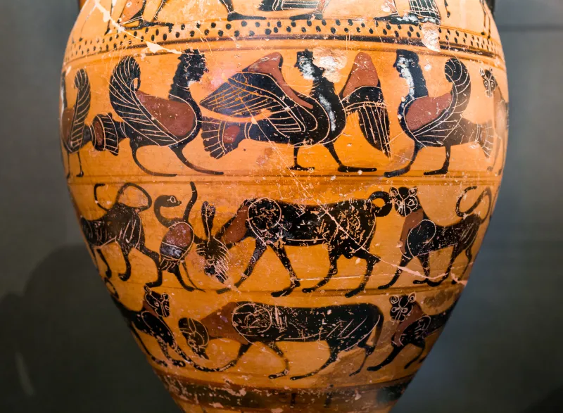 Guglielmi Painter - Abv 101 83 - Hoplites Duelling Between Women And Riders - Animal Friezes - Chiusi Man 1804 - 