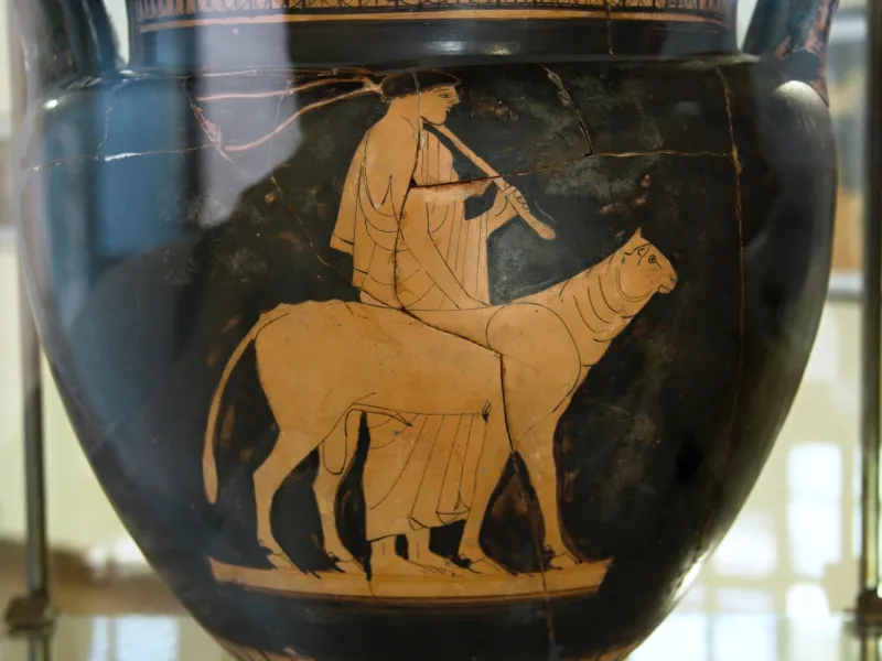 Colum Crater, Red Figure, Ca 480 Bc, Man, Small Bull, Am Agrigento, 