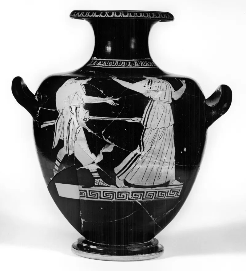 Hasselmann Painter - Kalpis With Youth With Spears - Walters 4880 - Side 