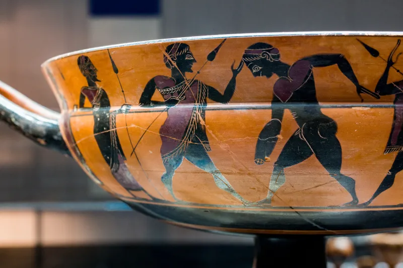 Heidelberg Painter - Abv 64 28 - Dionysos And Ariadne - Warrior Arming - Diskobolos - München As 7739 - 