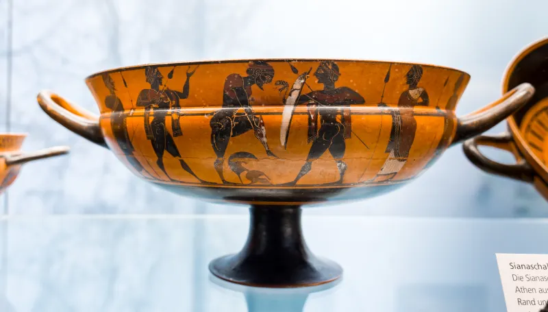 Heidelberg Painter - Abv 64 28 - Dionysos And Ariadne - Warrior Arming - Diskobolos - München As 7739 - 