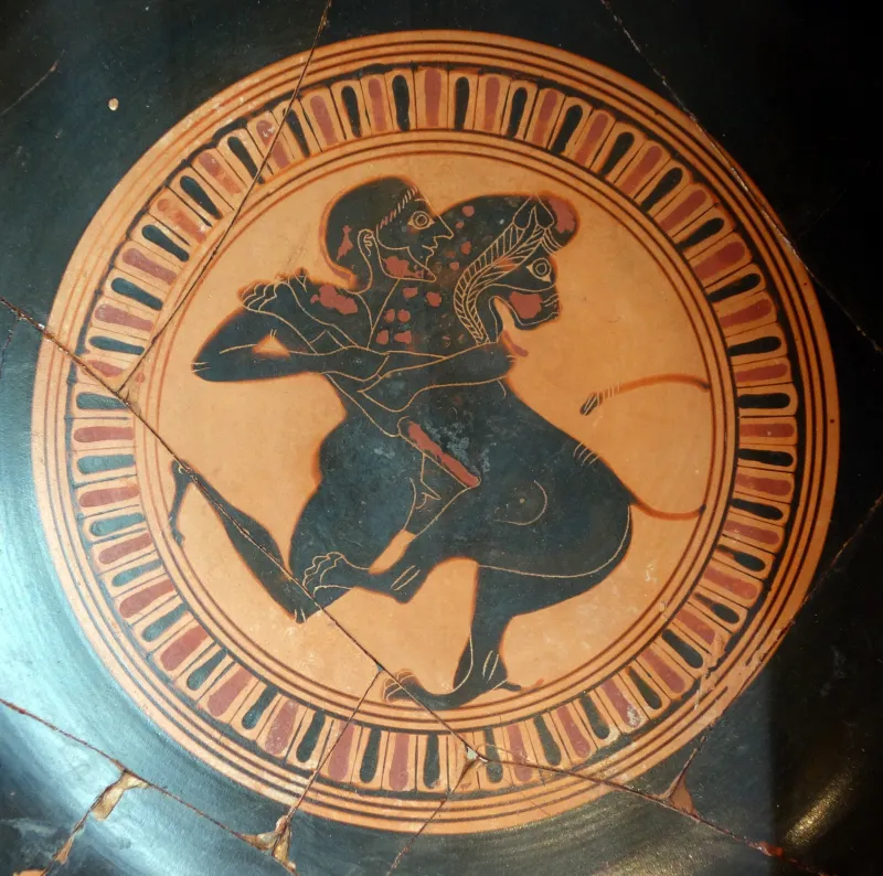 Siana Cup With Horsemen And Herakles (Yale Art Gall 