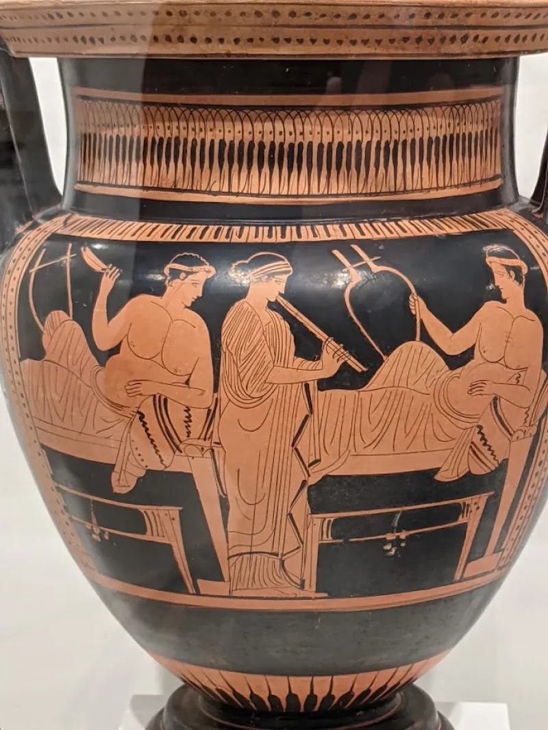 Attic Red-Figure Column-Krater Attributed To The Hephaistos Painter, Dating 450 – 425 Bce, Depicting A Sympotic Scene, Eskenazi Museum Of 