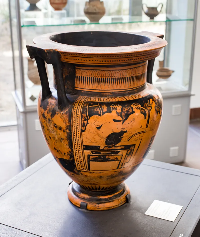 Hephaistos Painter - Arv 1115 Extra - Symposion - Draped Youths - Frankfurt Am 87-20 - 