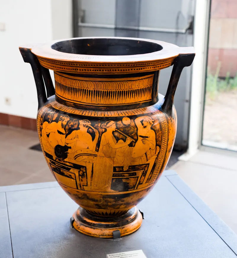 Hephaistos Painter - Arv 1115 Extra - Symposion - Draped Youths - Frankfurt Am 87-20 - 