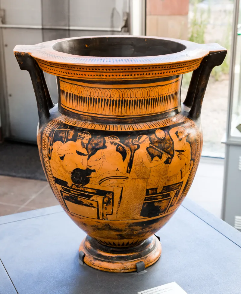 Hephaistos Painter - Arv 1115 Extra - Symposion - Draped Youths - Frankfurt Am 87-20 - 