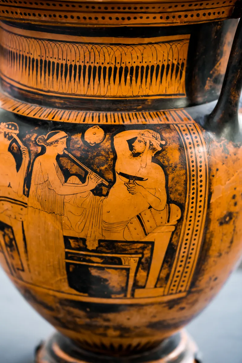 Hephaistos Painter - Arv 1115 Extra - Symposion - Draped Youths - Frankfurt Am 87-20 - 
