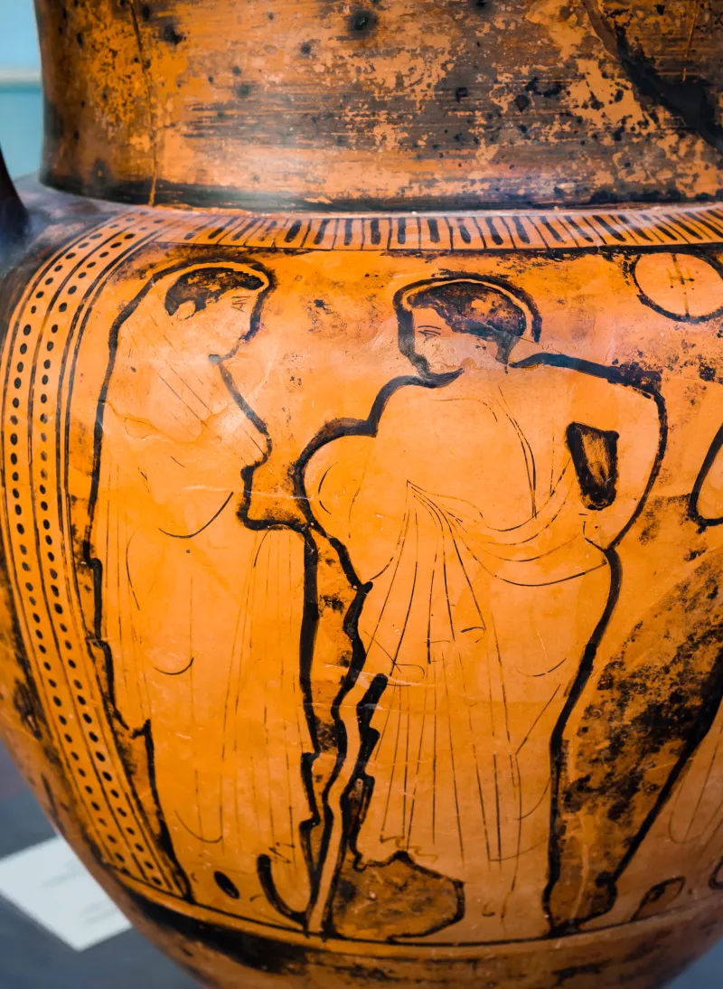 Hephaistos Painter - Arv 1115 Extra - Symposion - Draped Youths - Frankfurt Am 87-20 - 