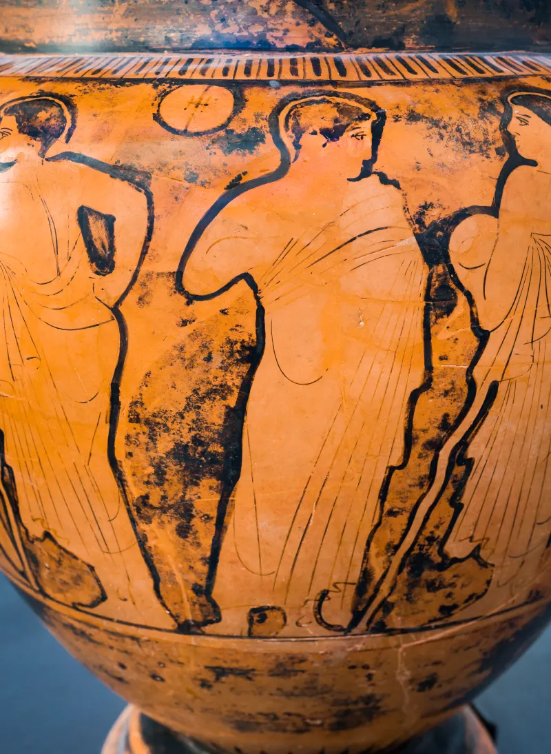 Hephaistos Painter - Arv 1115 Extra - Symposion - Draped Youths - Frankfurt Am 87-20 - 