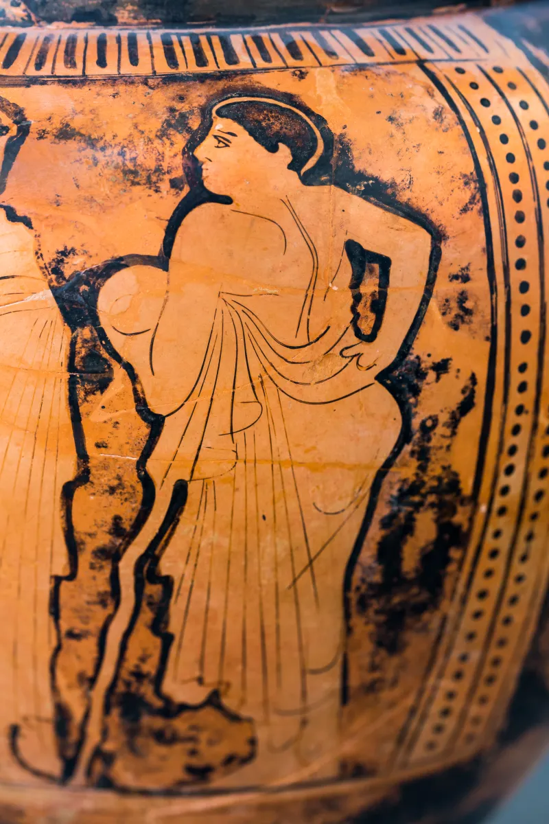 Hephaistos Painter - Arv 1115 Extra - Symposion - Draped Youths - Frankfurt Am 87-20 - 