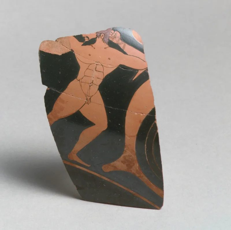 Fragment Of A Terracotta Kylix- Eye-Cup (Drinking Cup) Met 