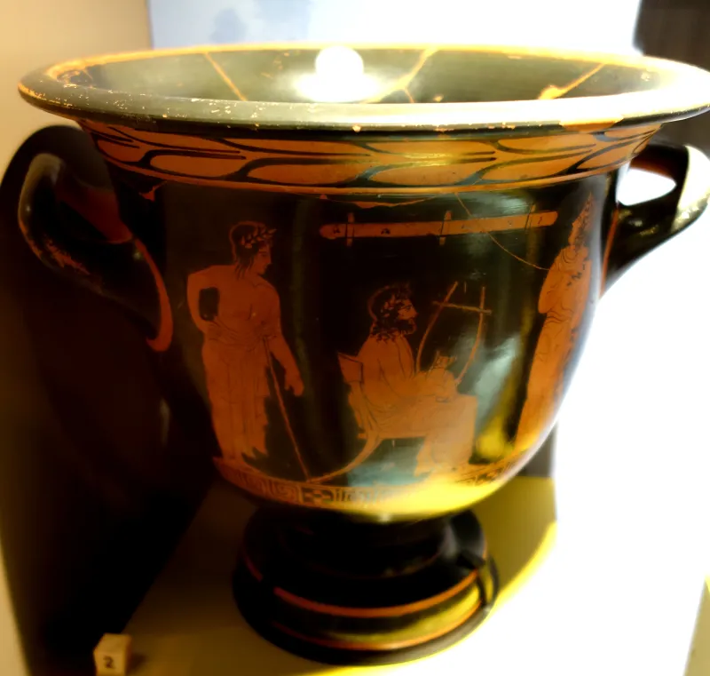 Bell-Krater With Older Man Playing A Kithara While A Youth Sings, Athens, Attributed To The Kadmos Painter, 410-400 Bc - Teece Museum Of Classical Antiquities - Christchurch, Nz - 