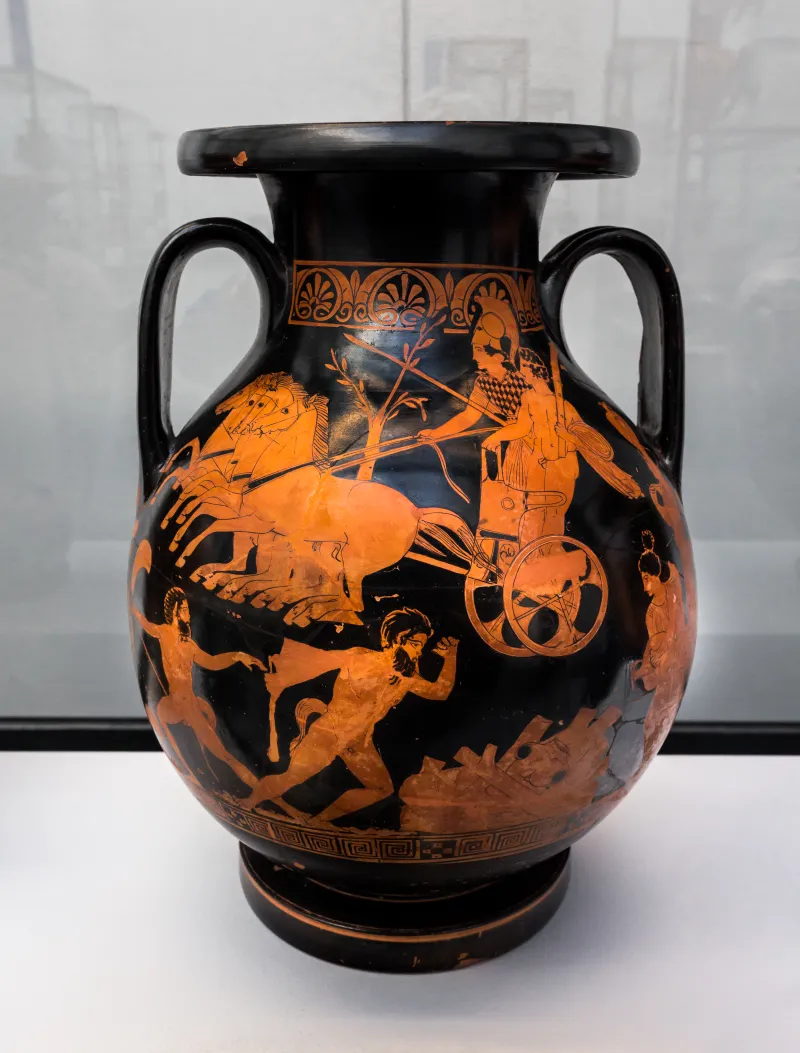 Kadmos Painter Arv 1186 30 Athena Driving Herakles Up To Mount Olympos - Satyrs And Maenads 