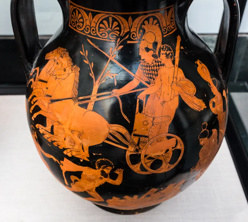 Kadmos Painter Arv 1186 30 Athena Driving Herakles Up To Mount Olympos - Satyrs And Maenads 