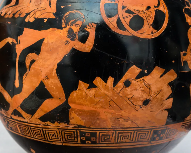 Kadmos Painter Arv 1186 30 Athena Driving Herakles Up To Mount Olympos - Satyrs And Maenads 