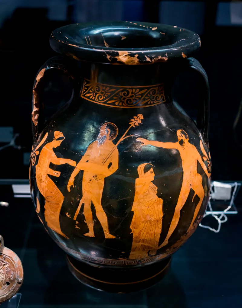 Kadmos Painter Arv 1186 30 Athena Driving Herakles Up To Mount Olympos - Satyrs And Maenads 