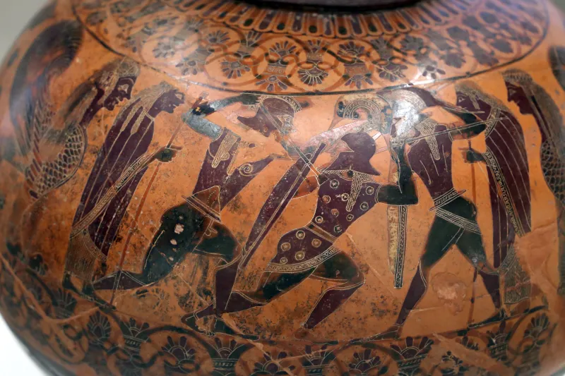 Cerchia Di Kleitias, Hydria Con Combattimento, Sfingi, Pantera E Arpia, Dalla Tomba Dei Leoni Dipinti Alla Banditaccia, 560-550 Ac 