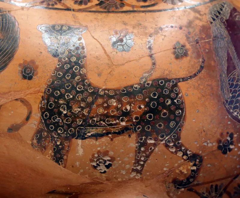 Cerchia Di Kleitias, Hydria Con Combattimento, Sfingi, Pantera E Arpia, Dalla Tomba Dei Leoni Dipinti Alla Banditaccia, 560-550 Ac 