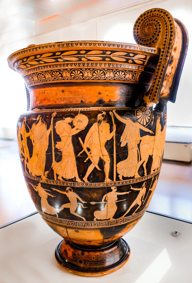Kleophon Painter - Arv 1143 1 - Sacrifice To Apollon - Return Of Hephaistos - Thiasos Of Satyrs And Maenads - Ferrara Man 44894 - 