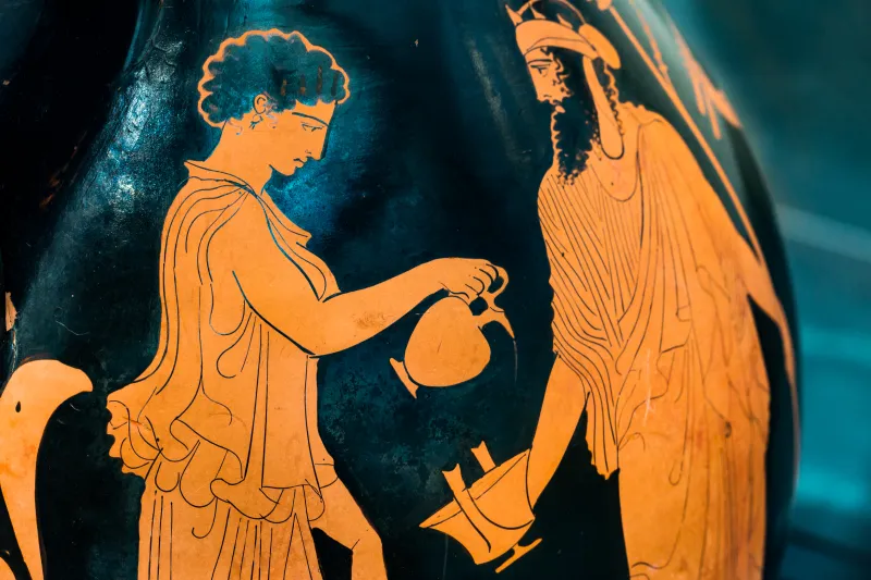 Kleophon Painter - Arv 1145 Extra - Dionysos With Maenad And Satyr - Draped Youths - München As 9684 - 