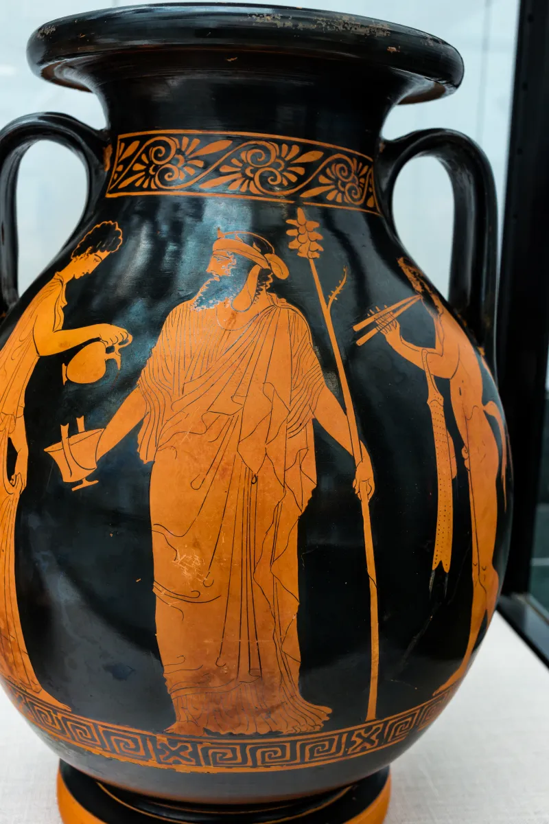 Kleophon Painter - Arv 1145 Extra - Dionysos With Maenad And Satyr - Draped Youths - München As 9684 - 