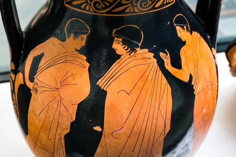 Kleophon Painter - Arv 1145 Extra - Dionysos With Maenad And Satyr - Draped Youths - München As 9684 - 