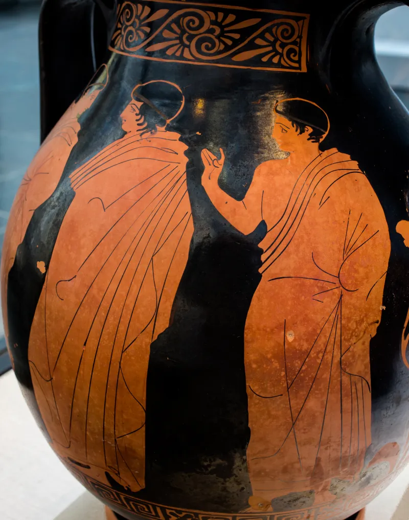 Manner Of The Kleophon Painter Arv 1148 7Extra Dionysos With Maenad And Satyr - Three Draped Youths 