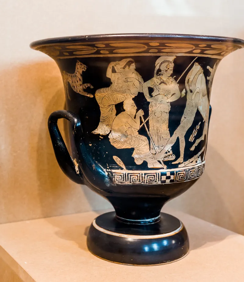 Manner Of The Kleophon Painter Arv 1149 13Extra - Herakles And The Bull - Dionysos With Satyrs And Maenads 