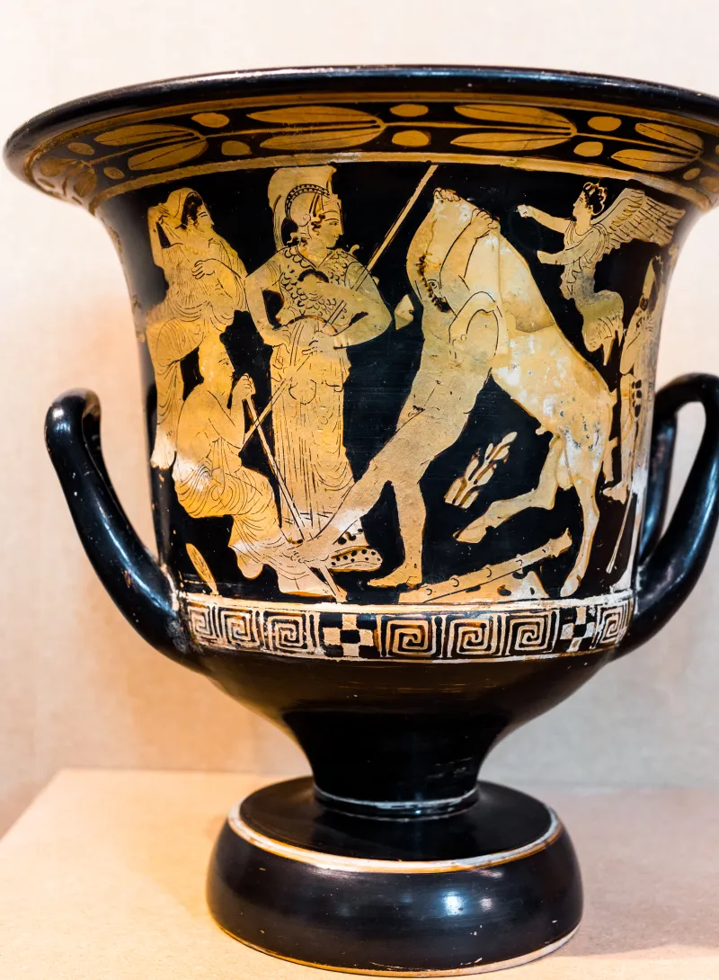 Manner Of The Kleophon Painter Arv 1149 13Extra - Herakles And The Bull - Dionysos With Satyrs And Maenads 