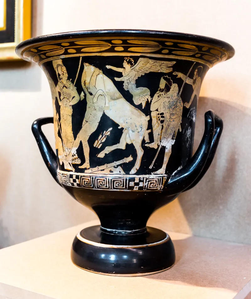 Manner Of The Kleophon Painter Arv 1149 13Extra - Herakles And The Bull - Dionysos With Satyrs And Maenads 