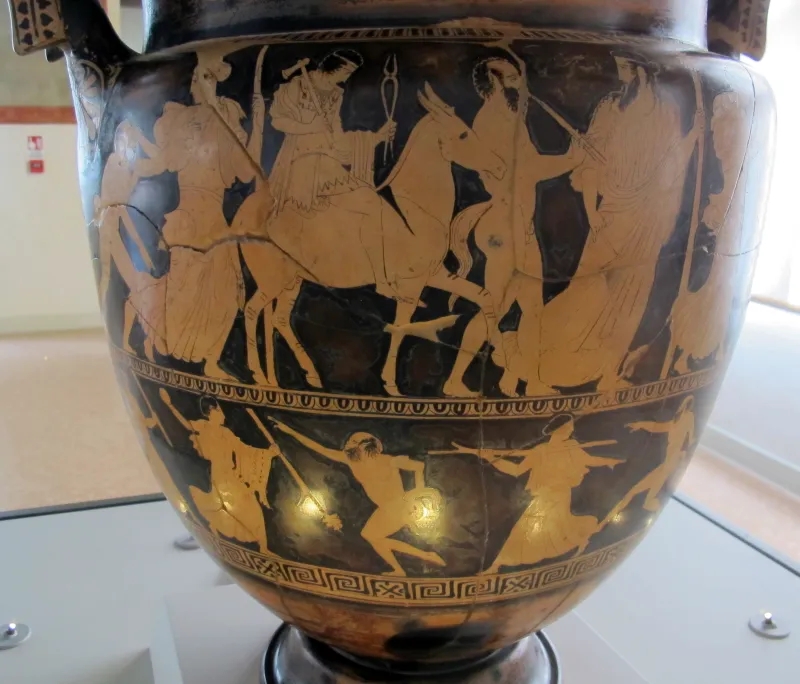 Pittore Di Kleophon, Cratere Con Processioni Per Apollo Delfico E Per Efeso In Olimpo, 430 Ca, Tomba 57C 