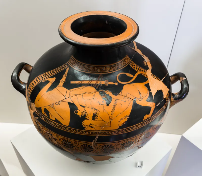 Kleophrades Painter - Arv 188 69 - Herakles And The Lion - Roma Mnevg 50398 - 