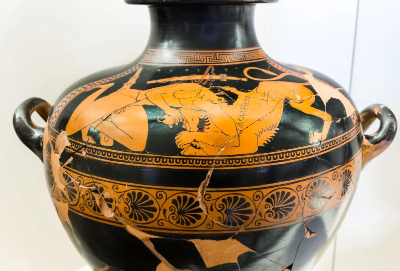 Kleophrades Painter - Arv 188 69 - Herakles And The Lion - Roma Mnevg 50398 - 