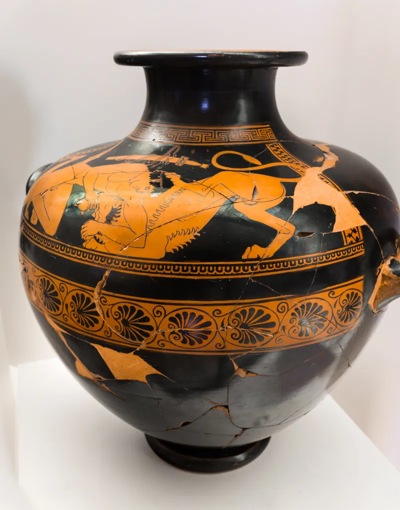 Kleophrades Painter - Arv 188 69 - Herakles And The Lion - Roma Mnevg 50398 - 