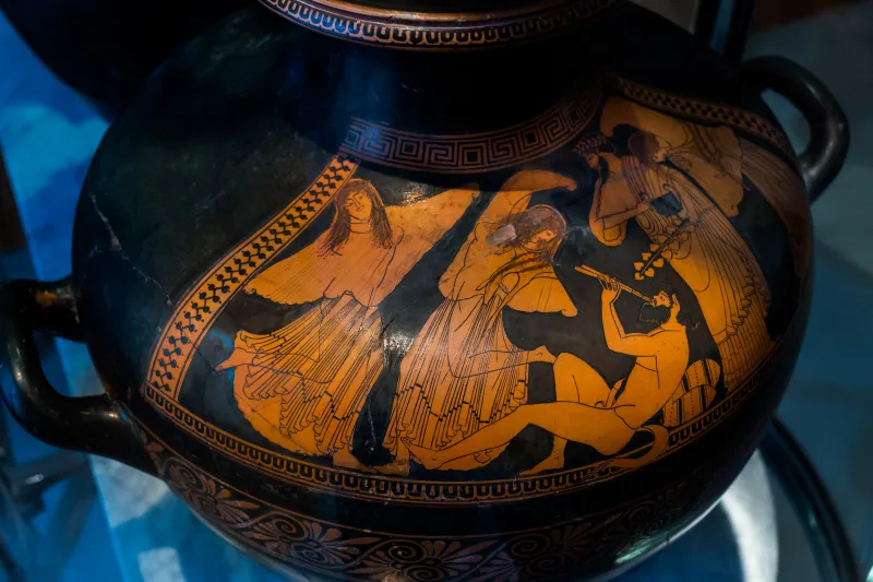 Kleophrades Painter Arv 189 73 Dionysos With Satyr And Three Maenads 
